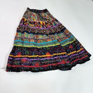 Soft Surroundings Maxi Skirt Womens Small Boho Peasant Hippie Broomstick Cotton